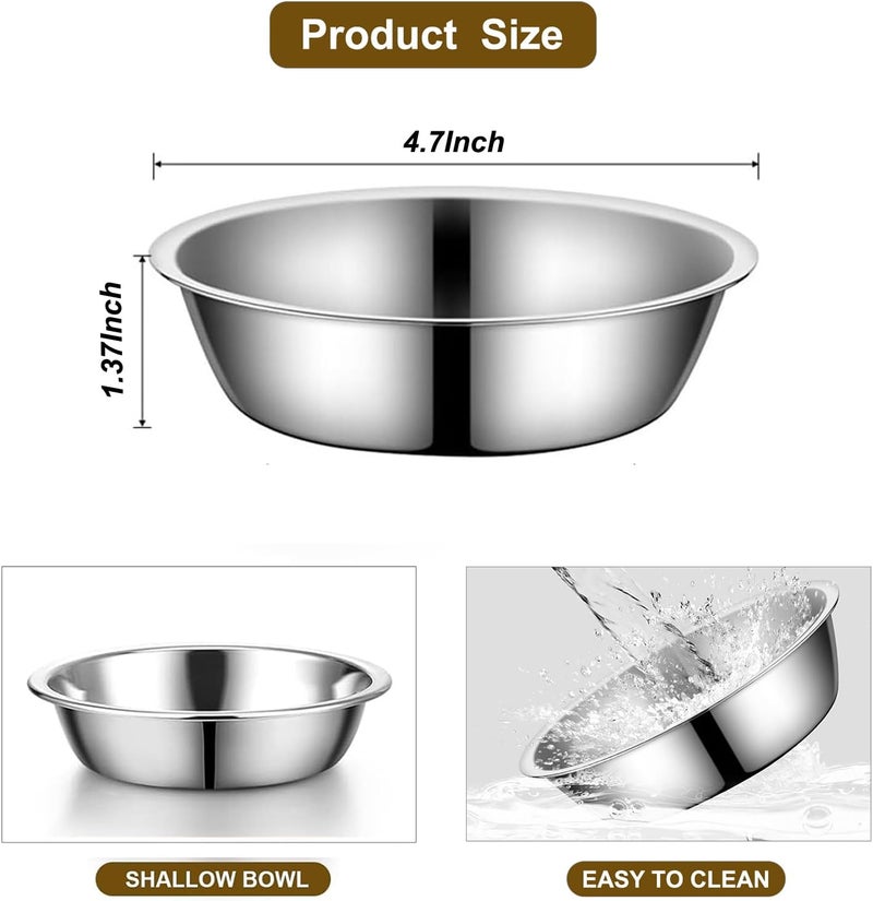 Summark Stainless Steel Raised Cat Food Bowl for 3 Bowls, 4.7-Inch Replaceable Cat Bowl, 3 Pack （Only fit 4.7 inch 3 Bowls） - Image 2